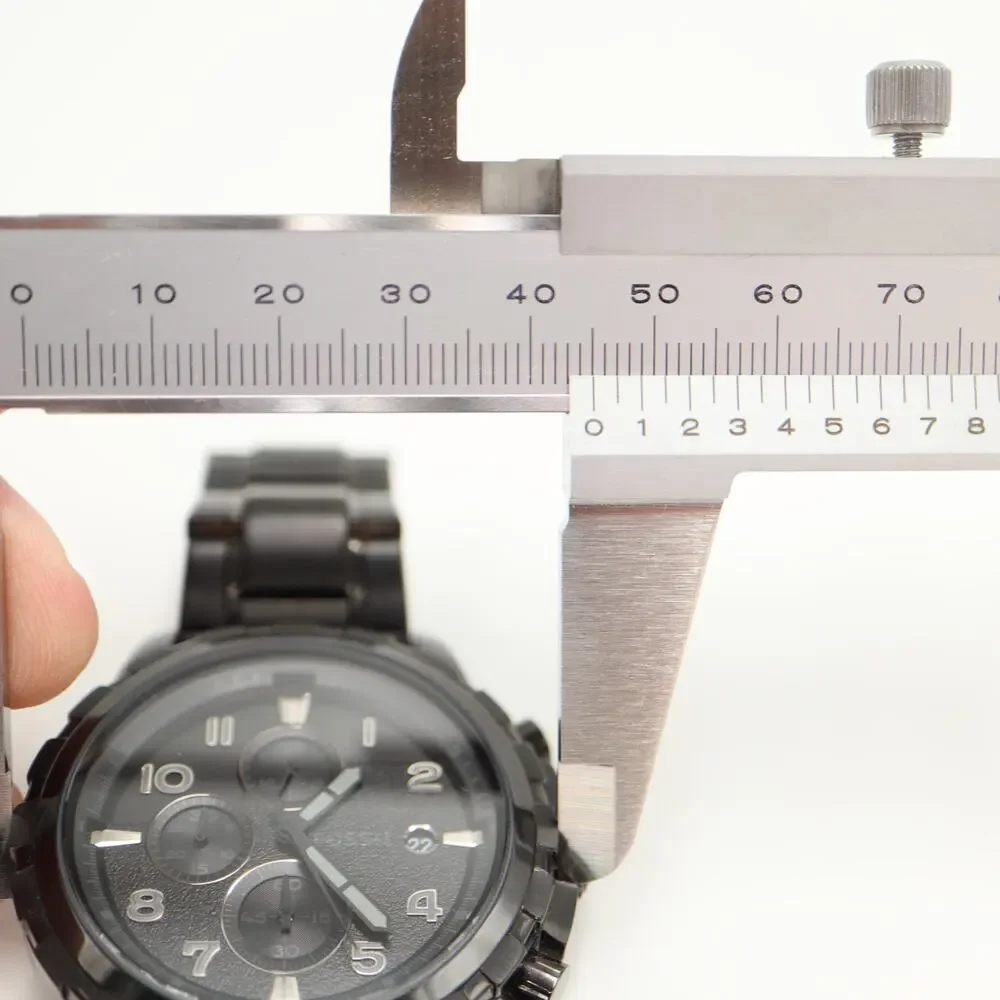 Fossil Dean Men's Black Stealth Chronograph 45mm Watch Steel FS4646 New Battery